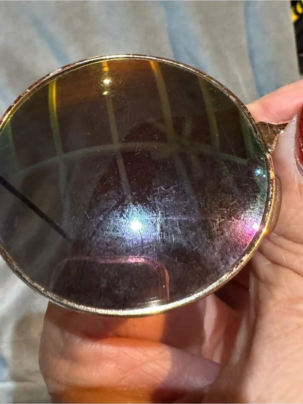 Gold Frame Round Sunglasses with Black Lenses - unisex